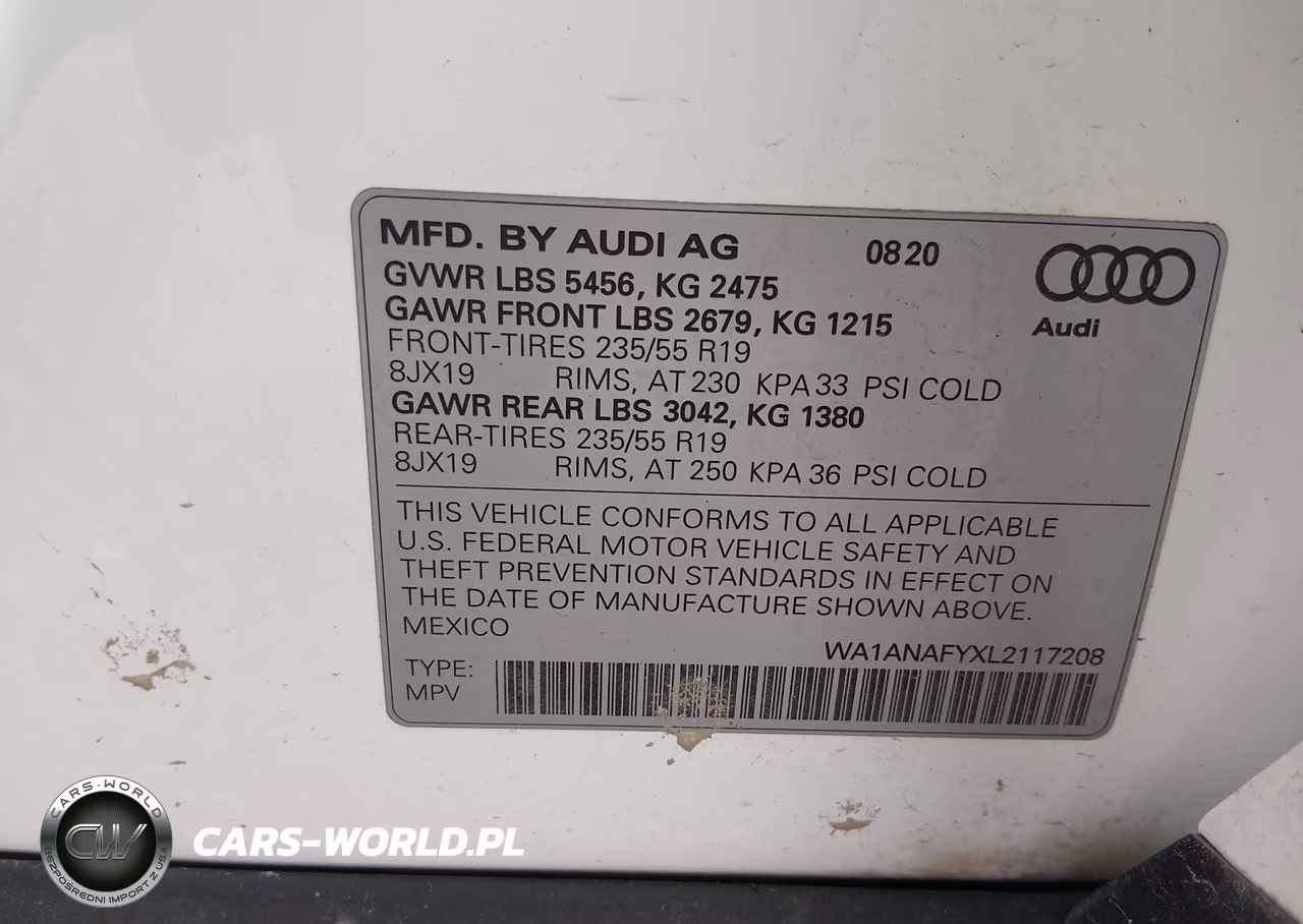 2020 Audi Q5 Premium 45 Tfsi Quattro S Tronic VIN:WA1ANAFYXL2117208 - 9