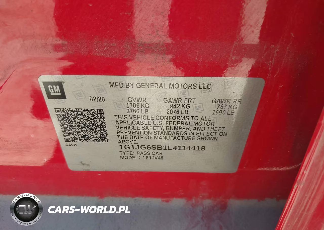 2020 Chevrolet Sonic Fwd 1Fl 5-Door VIN:1G1JG6SB1L4114418 - 9