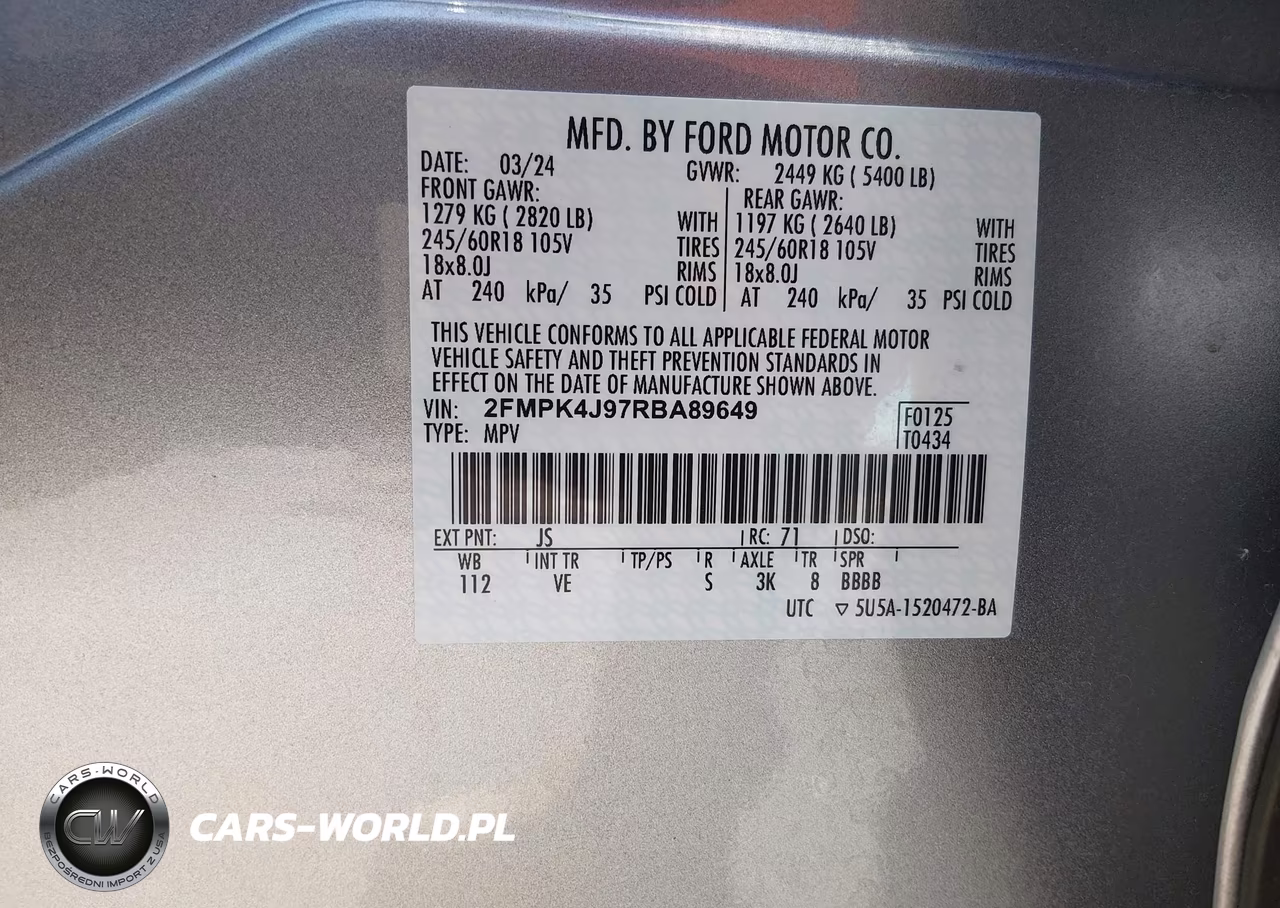 2024 Ford Edge Sel VIN:2FMPK4J97RBA89649 - 9