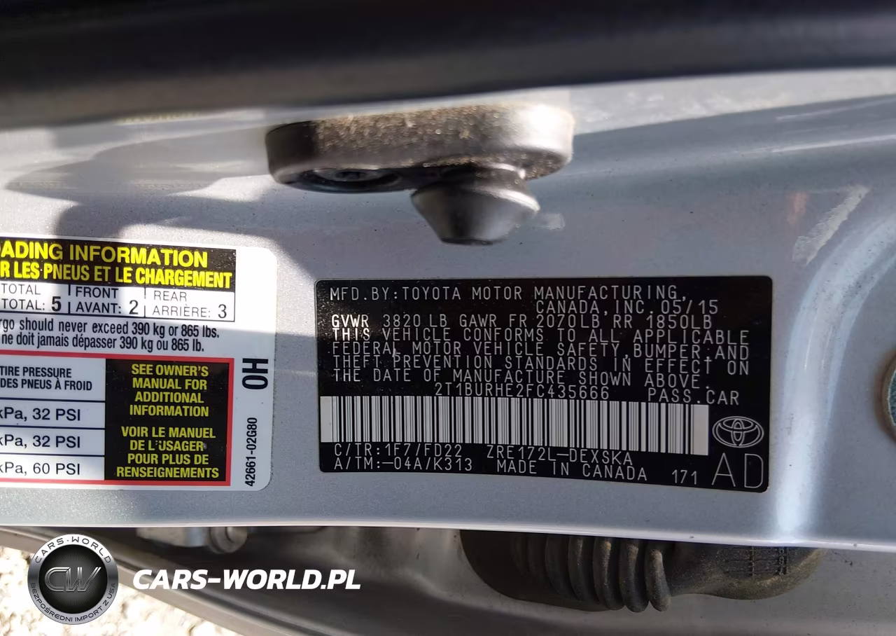 2015 Toyota Corolla S Plus VIN:2T1BURHE2FC435666 - 9
