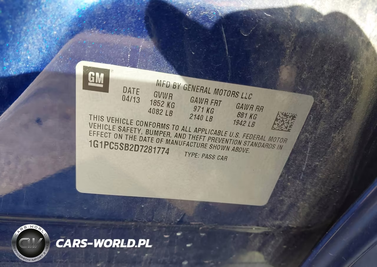 2013 Chevrolet Cruze 1Lt Auto VIN:1G1PC5SB2D7281774 - 9