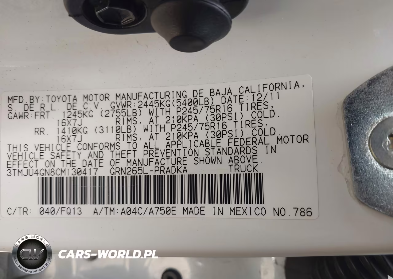 2012 Toyota Tacoma Prerunner V6 VIN:3TMJU4GN8CM130417 - 9