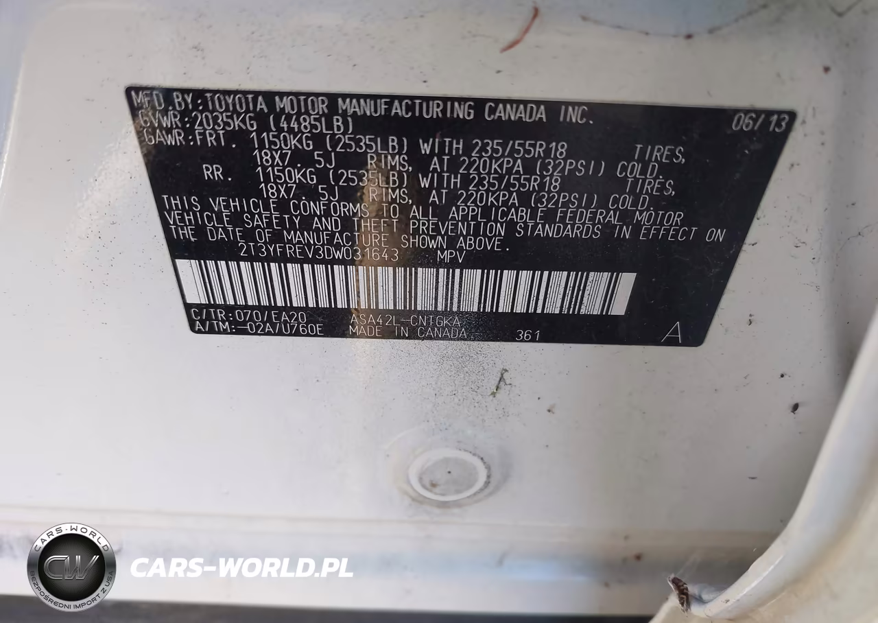 2013 Toyota Rav4 Limited VIN:2T3YFREV3DW031643 - 9