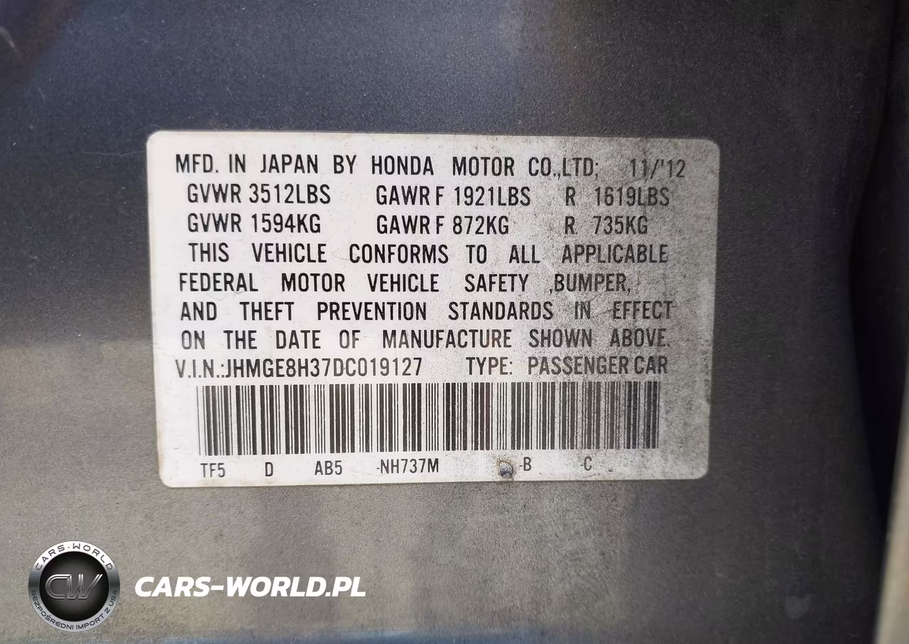 2013 Honda Fit VIN:JHMGE8H37DC019127 - 9