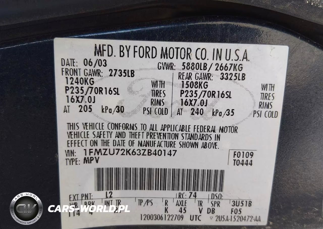2003 Ford Explorer Xls VIN:1FMZU72K63ZB40147 - 9