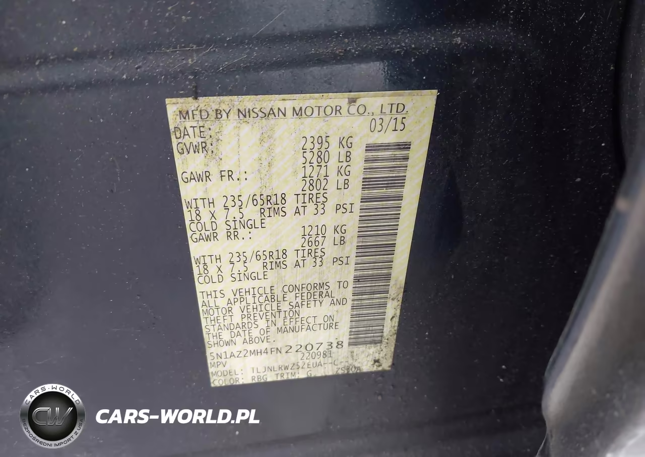 2015 Nissan Murano Sl VIN:5N1AZ2MH4FN220738 - 9