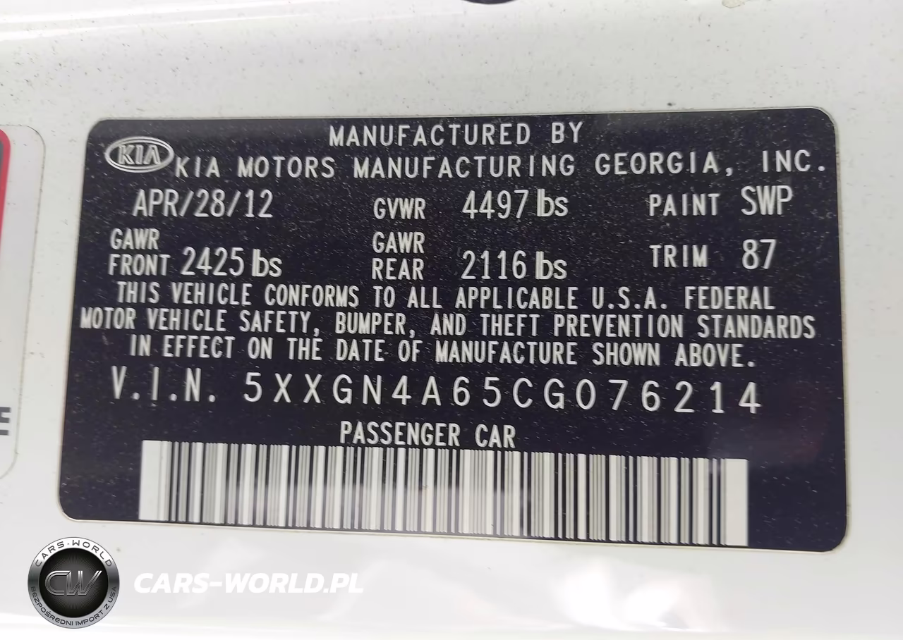 2012 Kia Optima Ex Turbo VIN:5XXGN4A65CG076214 - 9