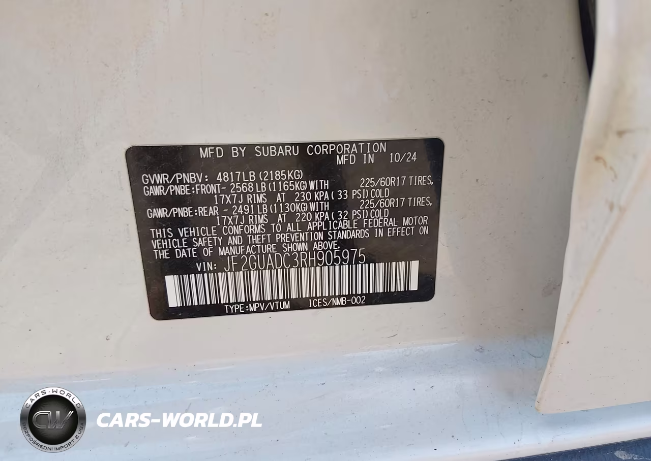 2024 Subaru Crosstrek Premium VIN:JF2GUADC3RH905975 - 9