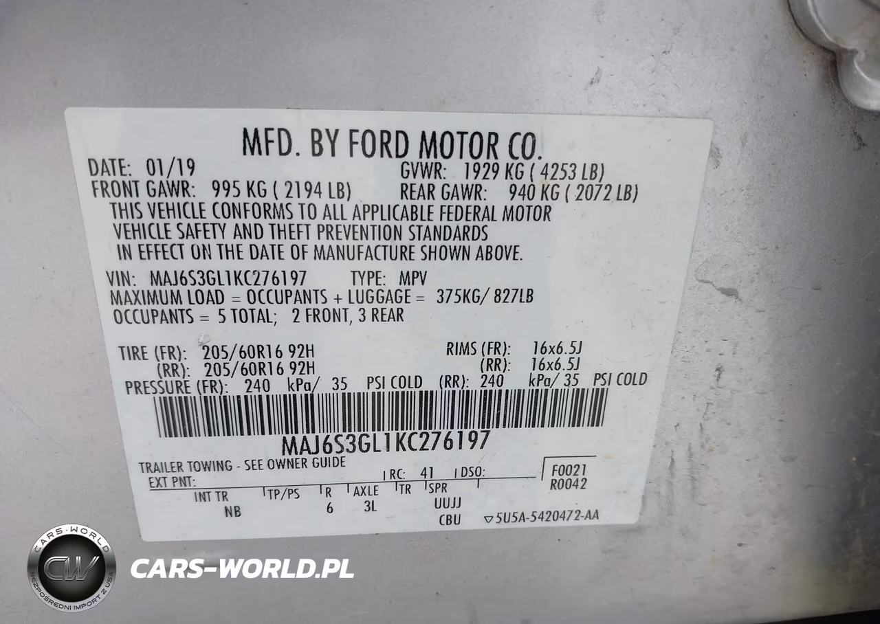 2019 Ford Ecosport Se VIN:MAJ6S3GL1KC276197 - 9