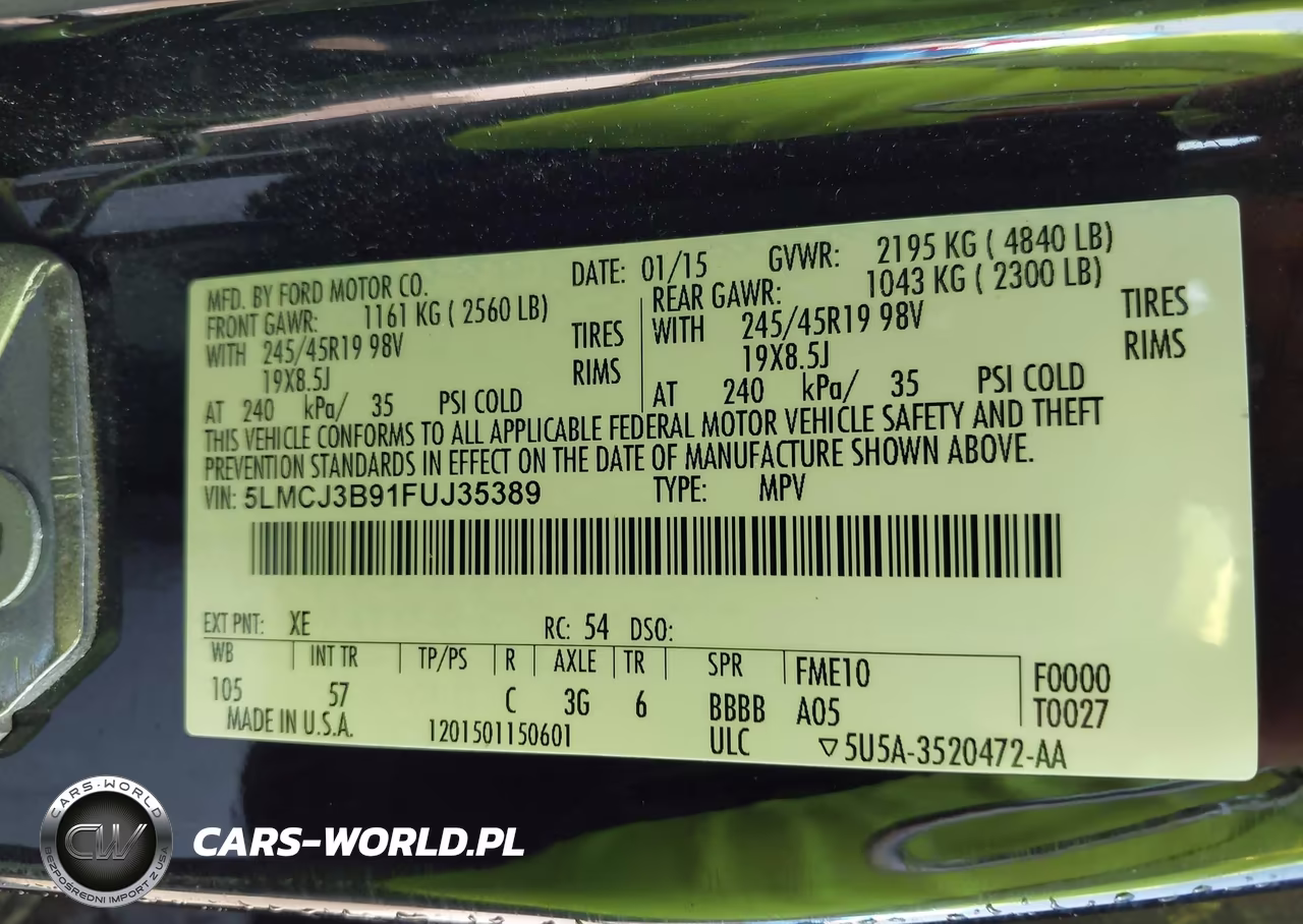 2015 Lincoln Mkc Black Label VIN:5LMCJ3B91FUJ35389 - 9