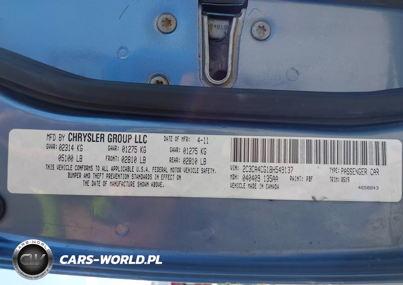 2011 Chrysler 300 VIN:2C3CA4CG1BH549137 - 9
