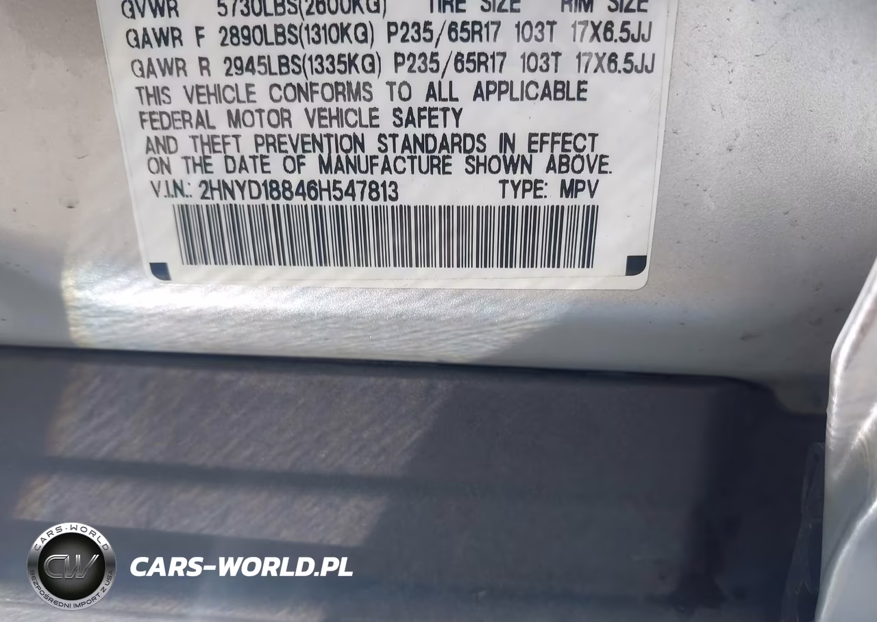 2006 Acura Mdx VIN:2HNYD18846H547813 - 9
