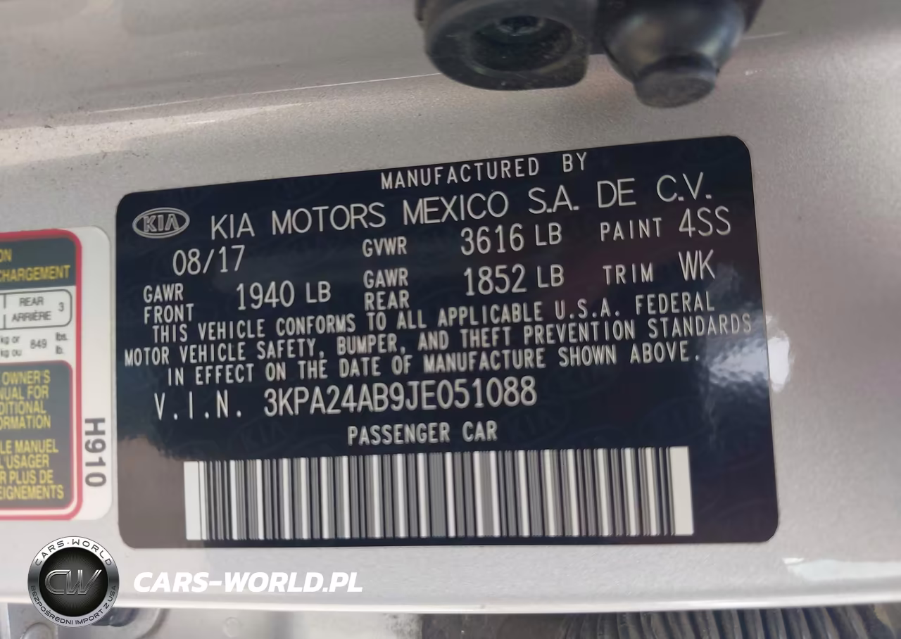 2018 Kia Rio S VIN:3KPA24AB9JE051088 - 9