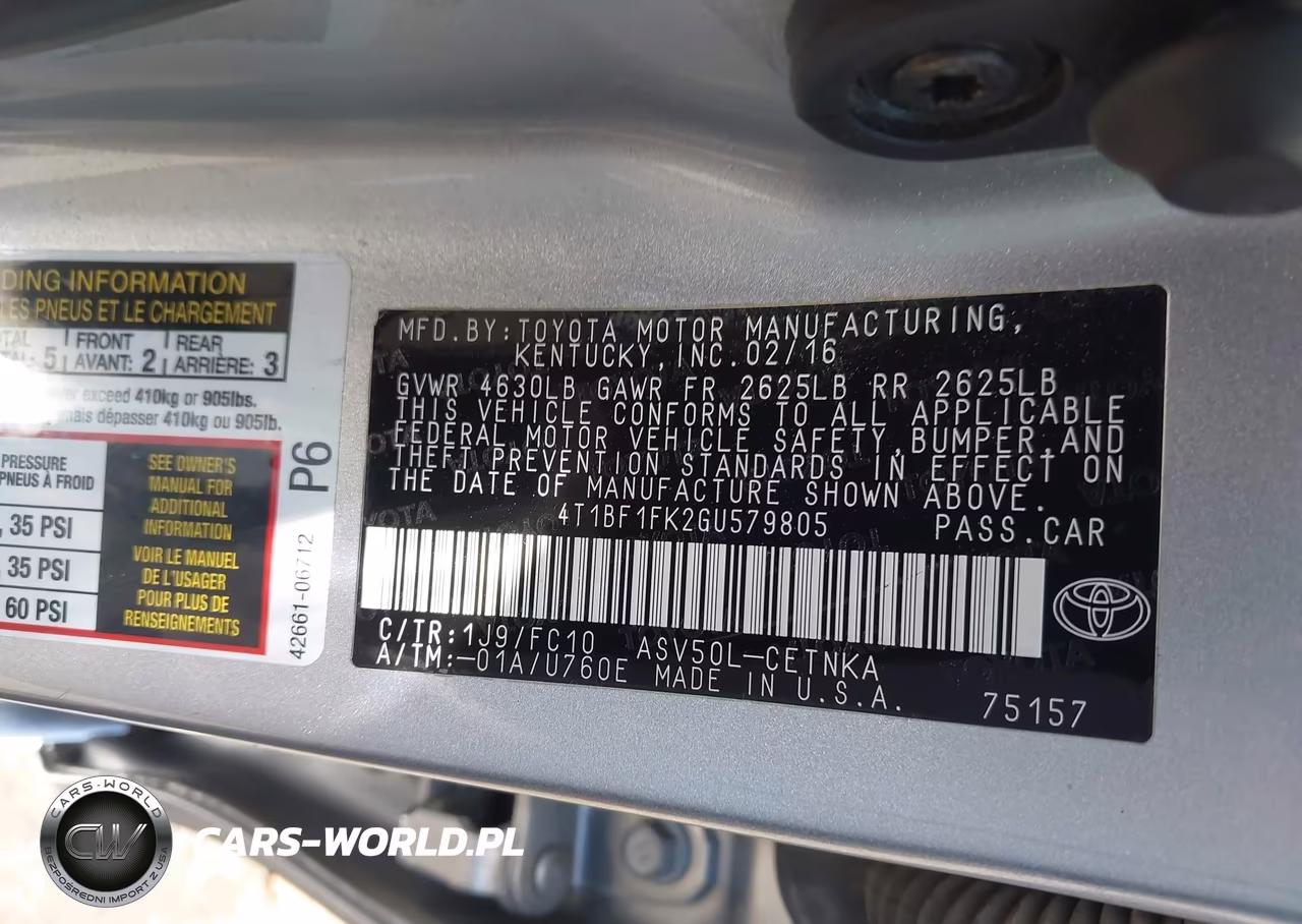 2016 Toyota Camry Le VIN:4T1BF1FK2GU579805 - 9