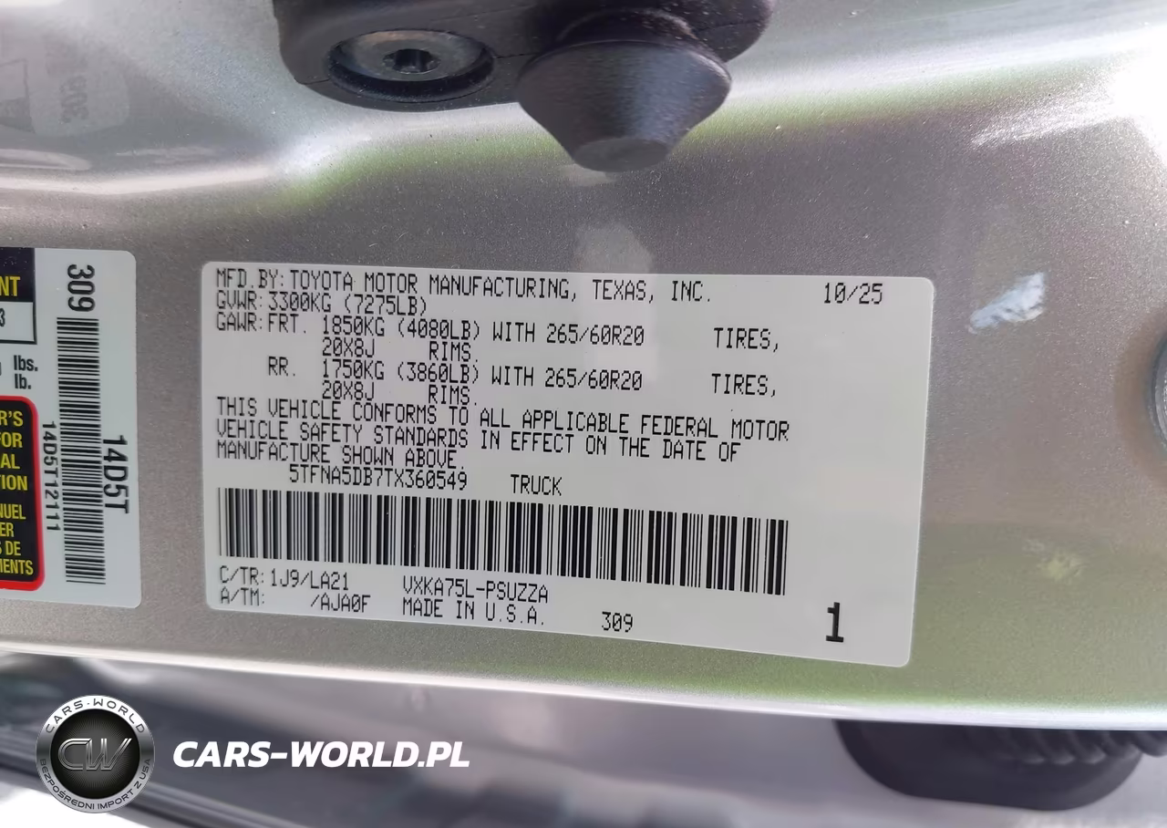 2026 Toyota Tundra Platinum Crewmax 5.5' Bed VIN:5TFNA5DB7TX360549 - 9