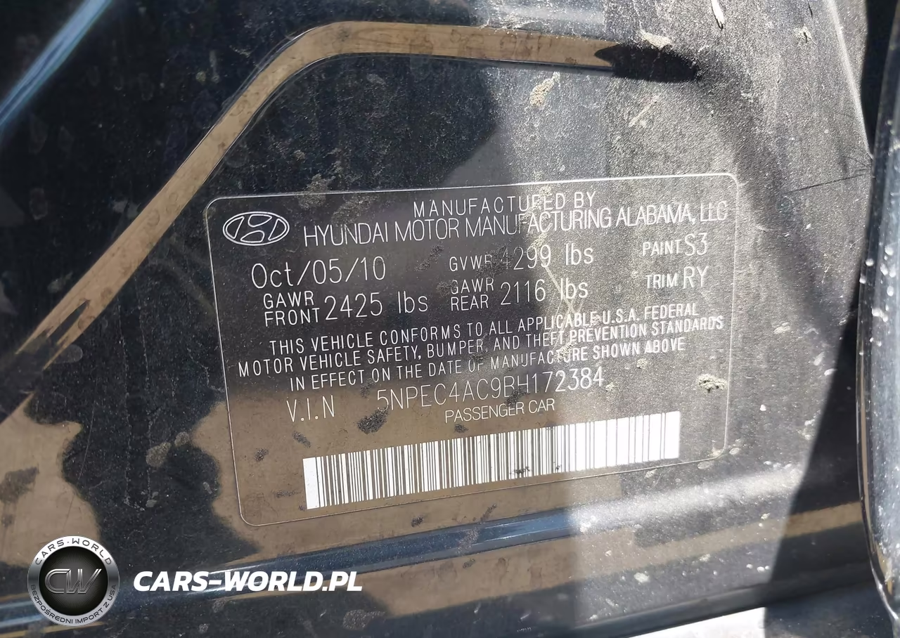 2011 Hyundai Sonata Se VIN:5NPEC4AC9BH172384 - 9