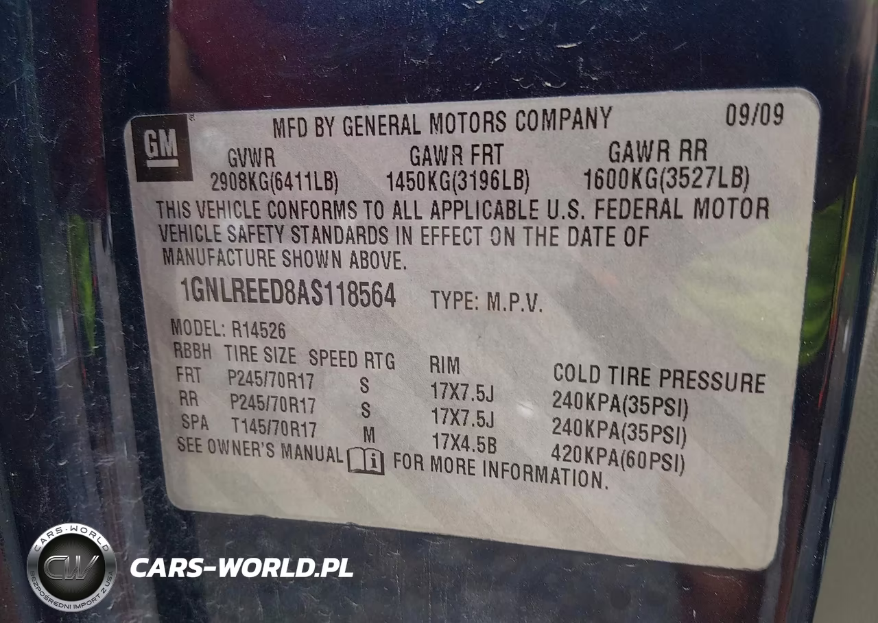 2010 Chevrolet Traverse Ls VIN:1GNLREED8AS118564 - 9