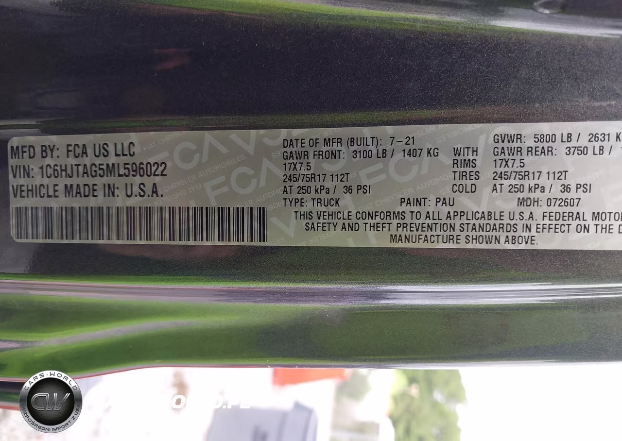 2021 Jeep Gladiator Freedom 4X4 VIN:1C6HJTAG5ML596022 - 9