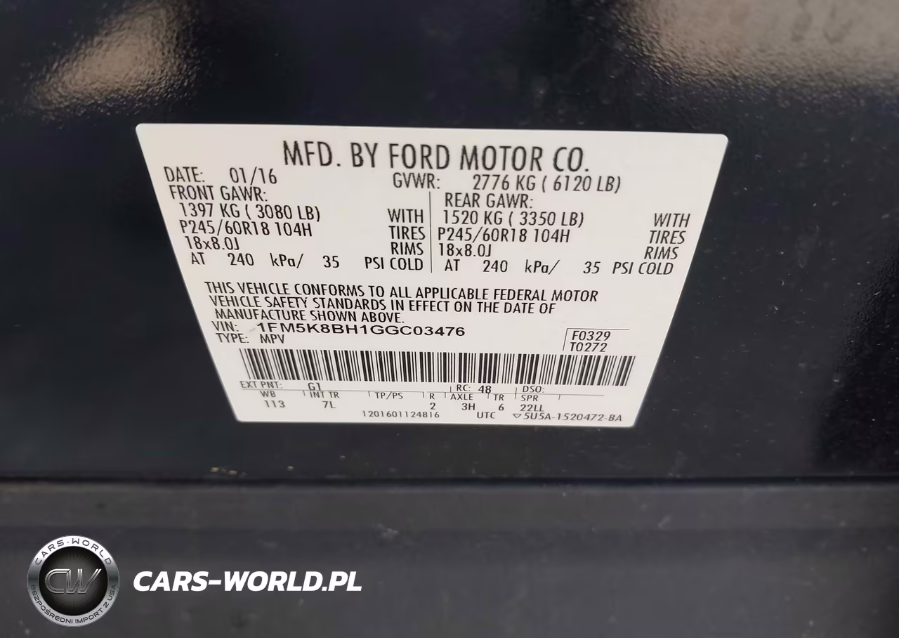 2016 Ford Explorer VIN:1FM5K8BH1GGC03476 - 9