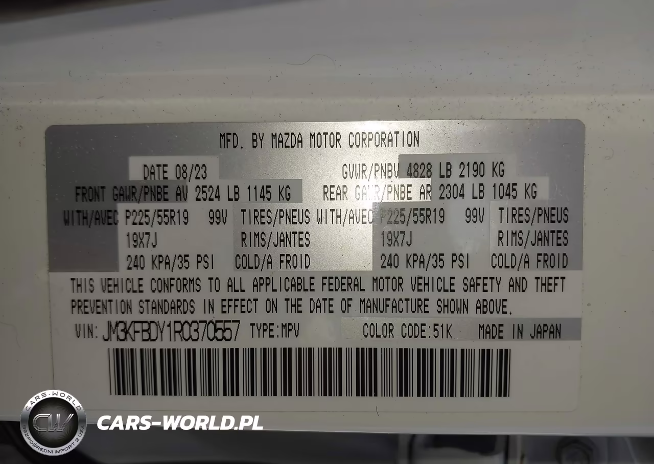 2024 Mazda Cx-5 2.5 Turbo Premium VIN:JM3KFBDY1R0370557 - 9