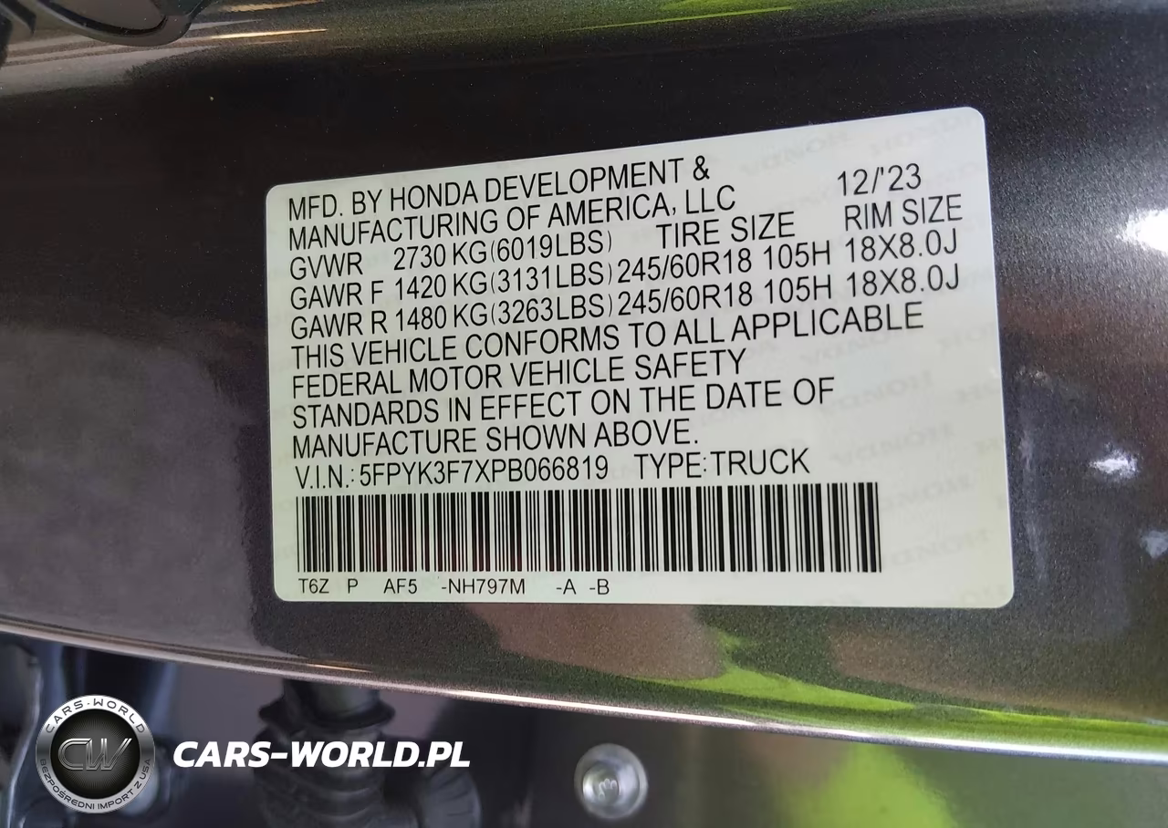 2023 Honda Ridgeline Rtl-E VIN:5FPYK3F7XPB066819 - 9