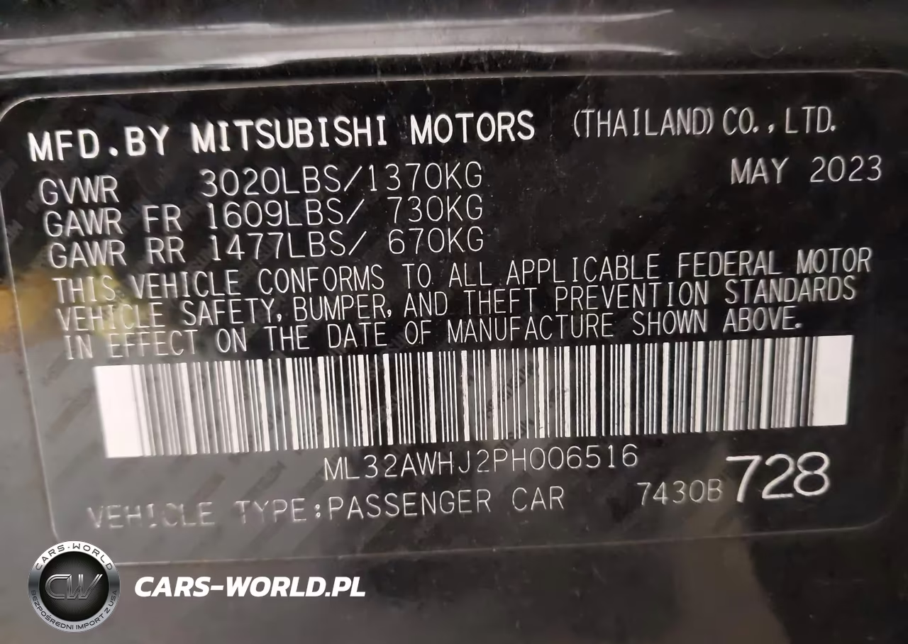 2023 Mitsubishi Mirage Black Edition VIN:ML32AWHJ2PH006516 - 9