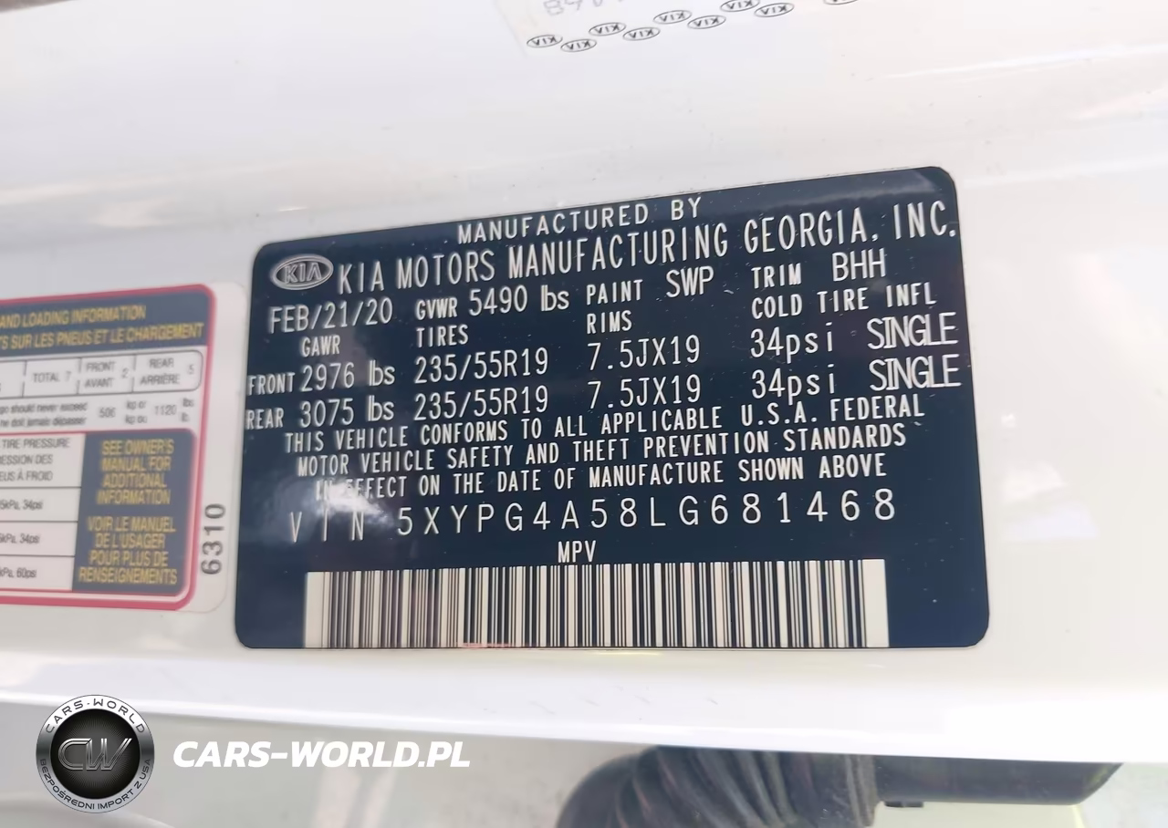 2020 Kia Sorento 3.3L S VIN:5XYPG4A58LG681468 - 9