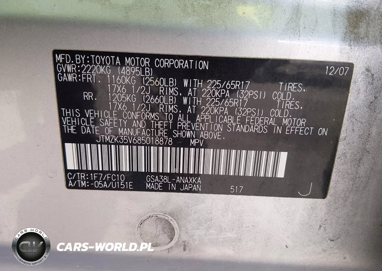 2008 Toyota Rav4 Base V6 VIN:JTMZK35V685018878 - 9