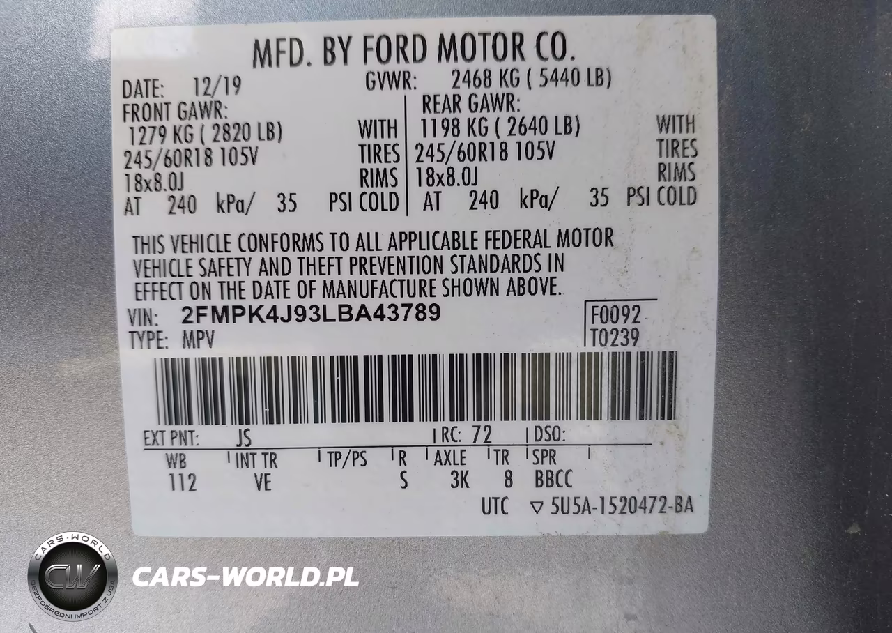 2020 Ford Edge Sel VIN:2FMPK4J93LBA43789 - 9