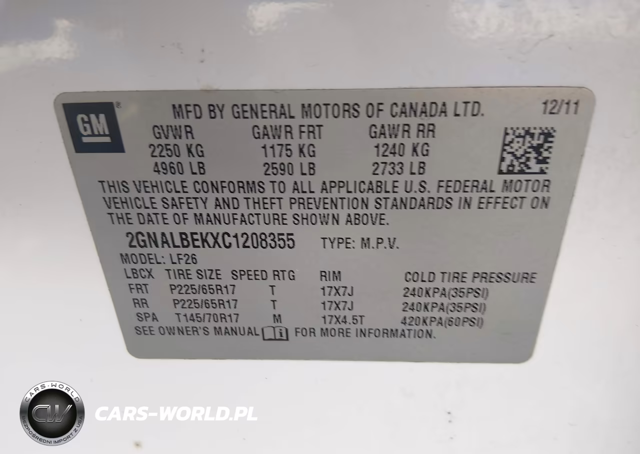 2012 Chevrolet Equinox Ls VIN:2GNALBEKXC1208355 - 9