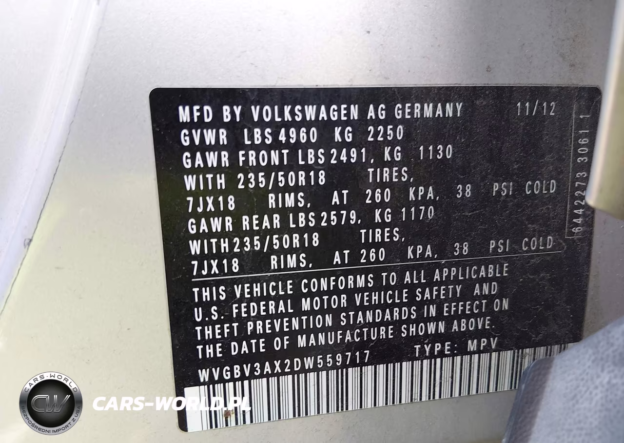 2013 Volkswagen Tiguan Se VIN:WVGBV3AX2DW559717 - 9