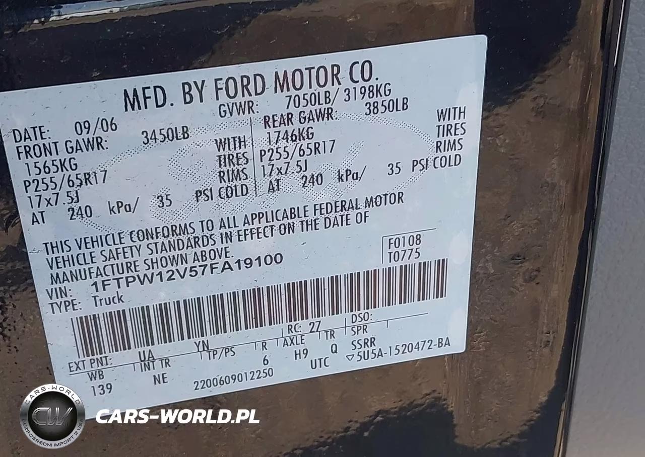 2007 Ford F-150 Lariat-Xlt VIN:1FTPW12V57FA19100 - 9