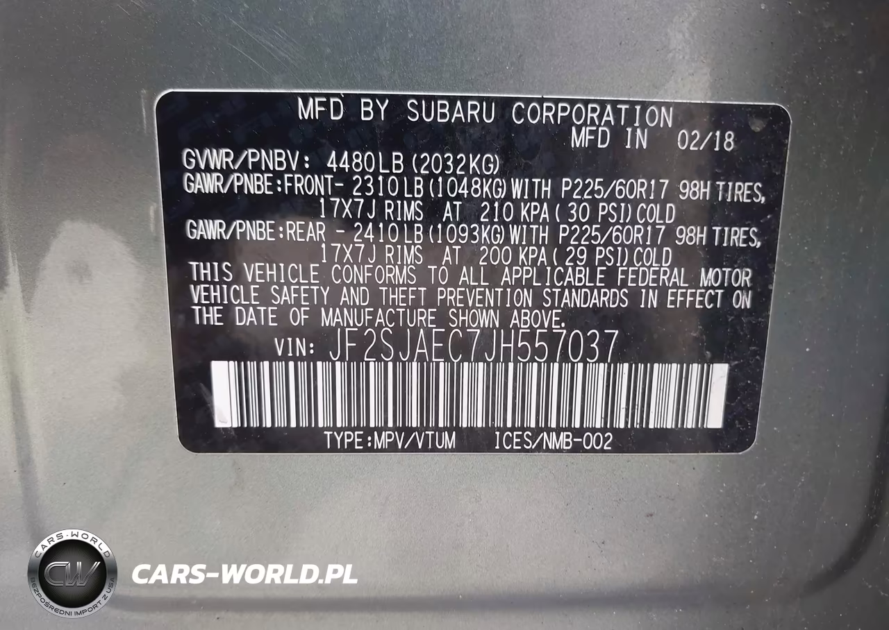 2018 Subaru Forester 2.5I Premium VIN:JF2SJAEC7JH557037 - 9