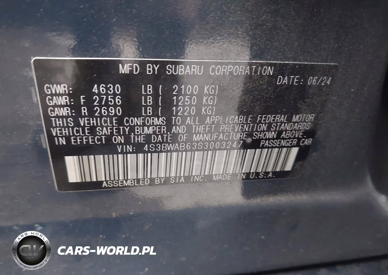 2025 Subaru Legacy VIN:4S3BWAB63S3003247 - 9