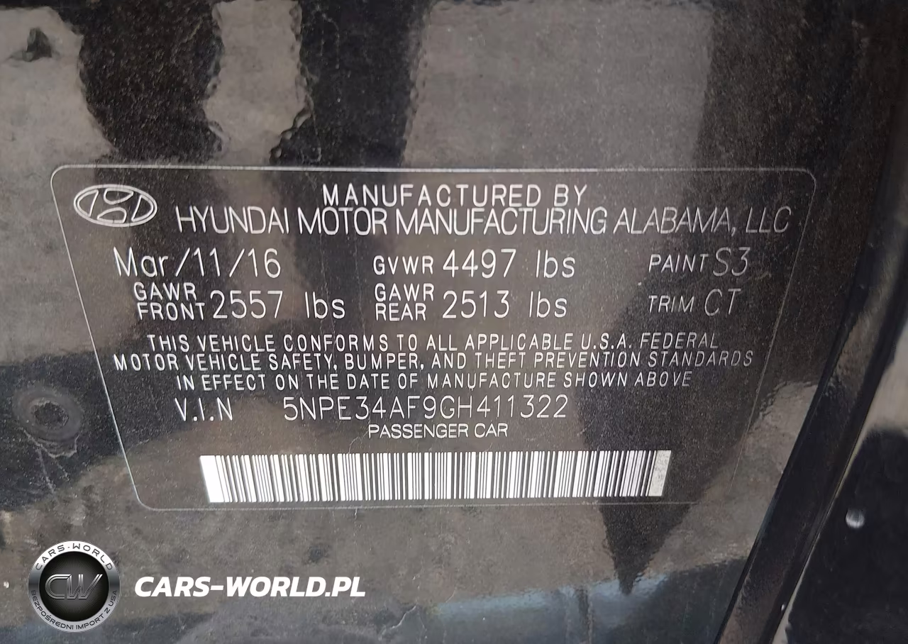 2016 Hyundai Sonata Sport VIN:5NPE34AF9GH411322 - 9