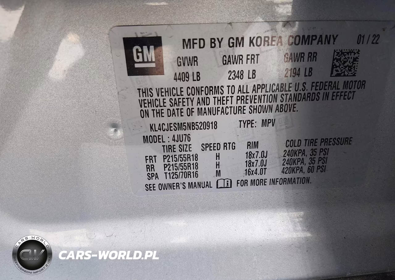 2022 Buick Encore Awd Preferred VIN:KL4CJESM5NB520918 - 9