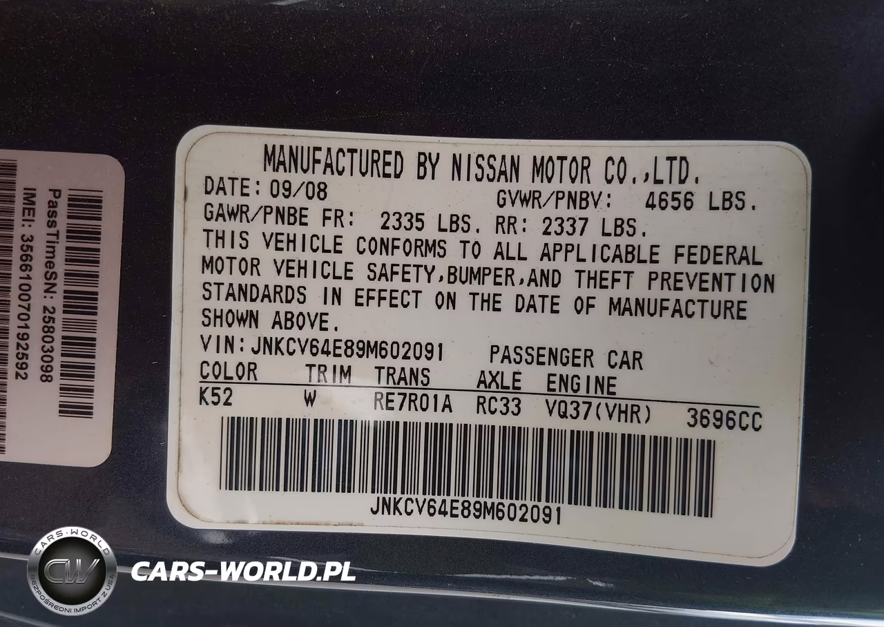 2009 Infiniti G37 Journey VIN:JNKCV64E89M602091 - 9