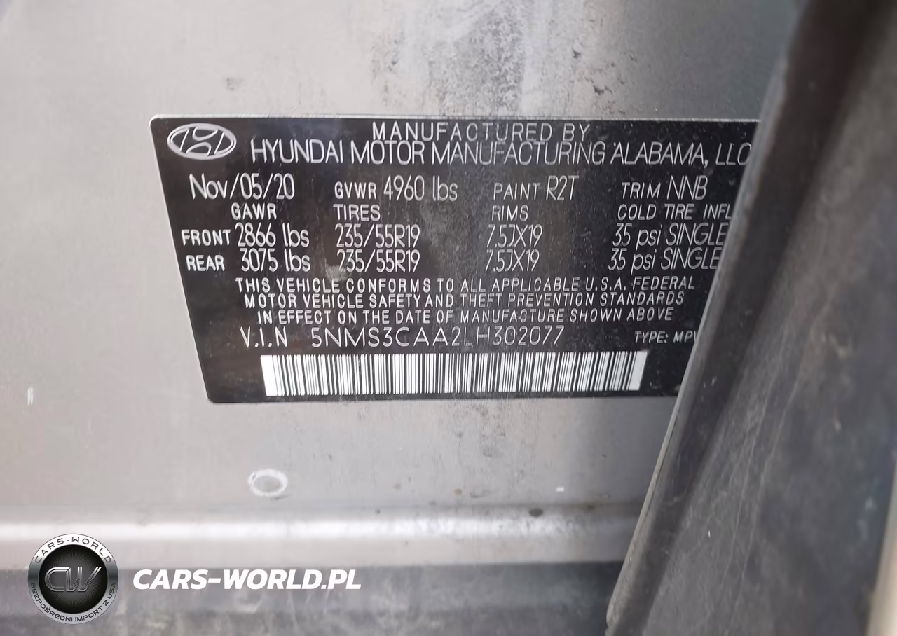2020 Hyundai Santa Fe Sel 2.0T VIN:5NMS3CAA2LH302077 - 9