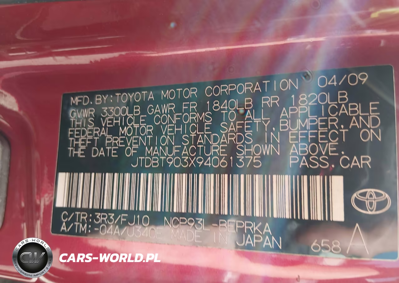 2009 Toyota Yaris VIN:JTDBT903X94061375 - 9