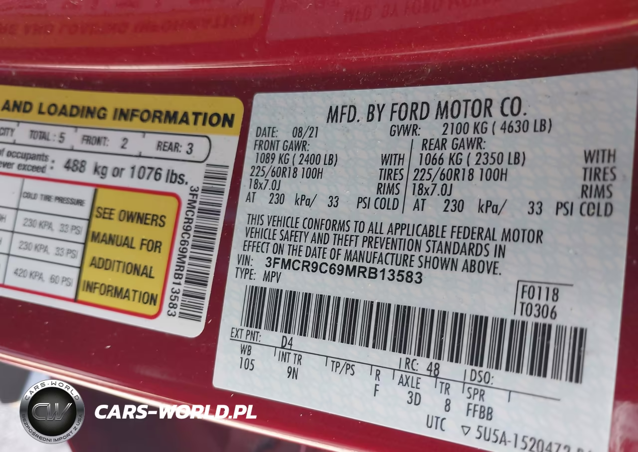 2021 Ford Bronco Sport Outer Banks VIN:3FMCR9C69MRB13583 - 9