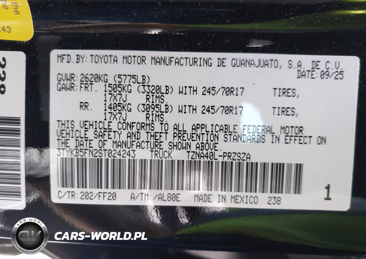2025 Toyota Tacoma Sr5 VIN:3TYKB5FN2ST024243 - 9