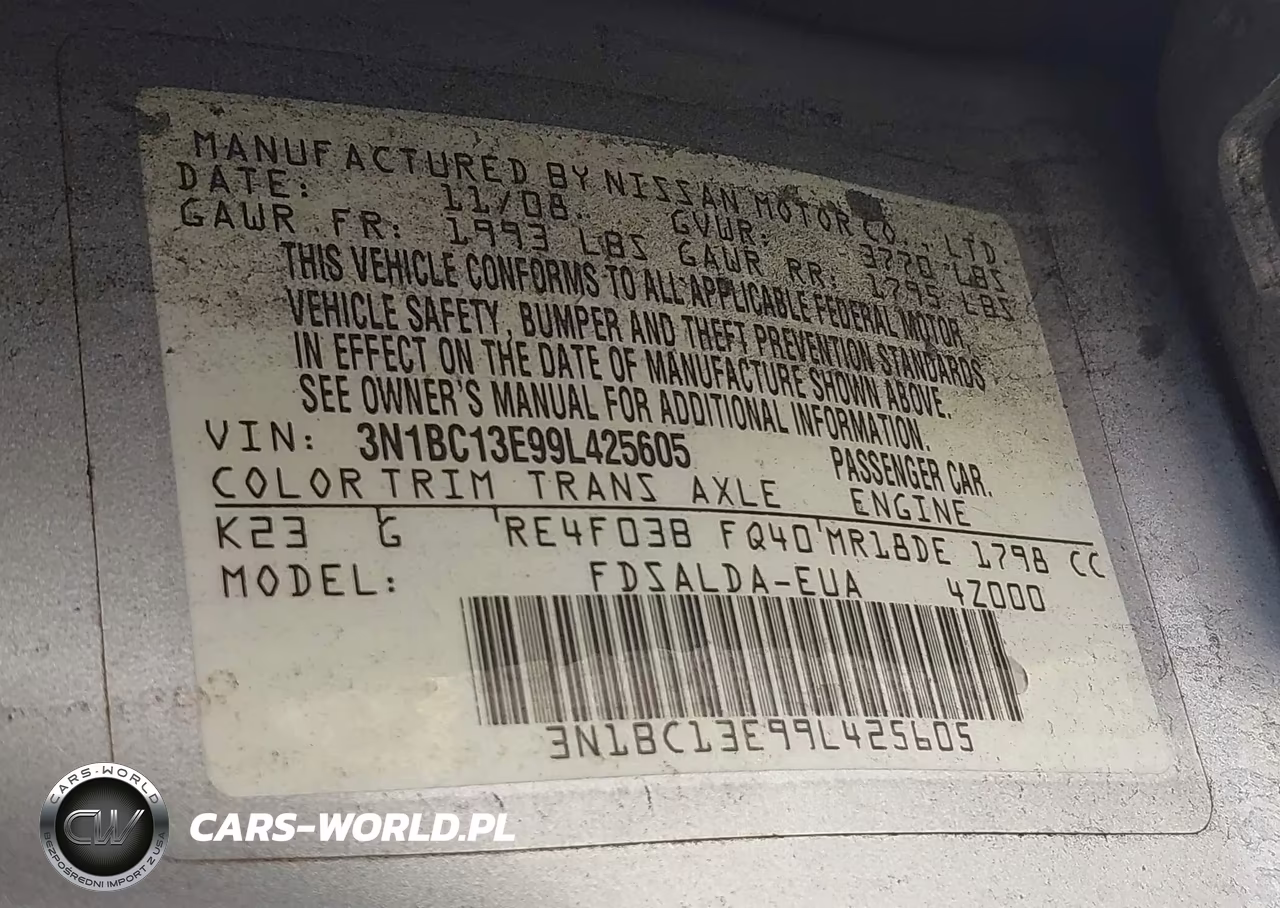 2009 Nissan Versa 1.8S VIN:3N1BC13E99L425605 - 9