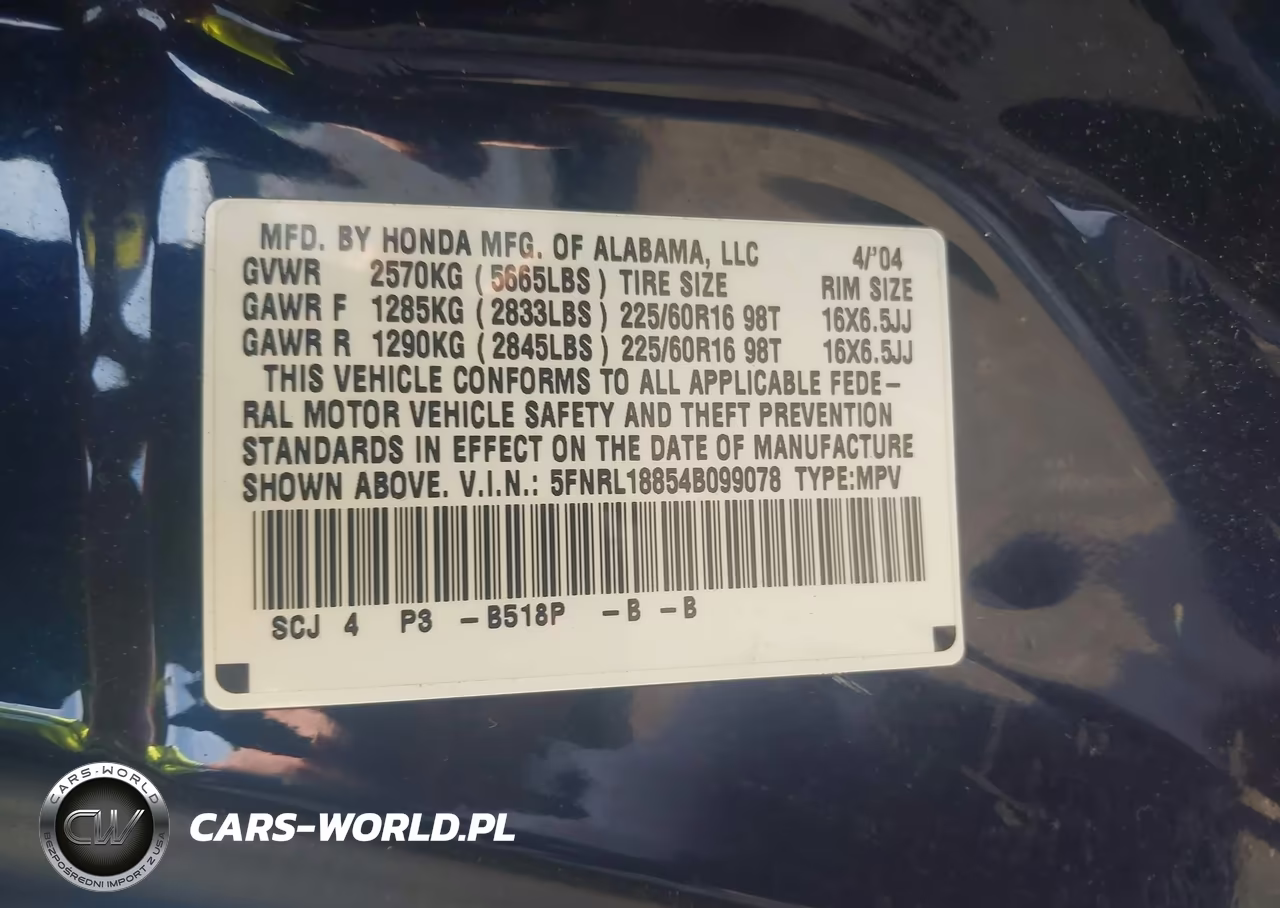 2004 Honda Odyssey Ex VIN:5FNRL18854B099078 - 9