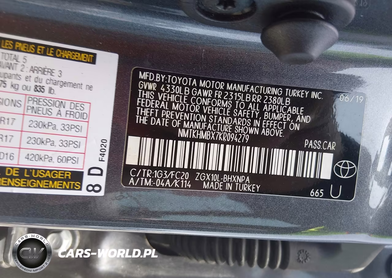 2019 Toyota C-Hr Le VIN:NMTKHMBX7KR094279 - 9