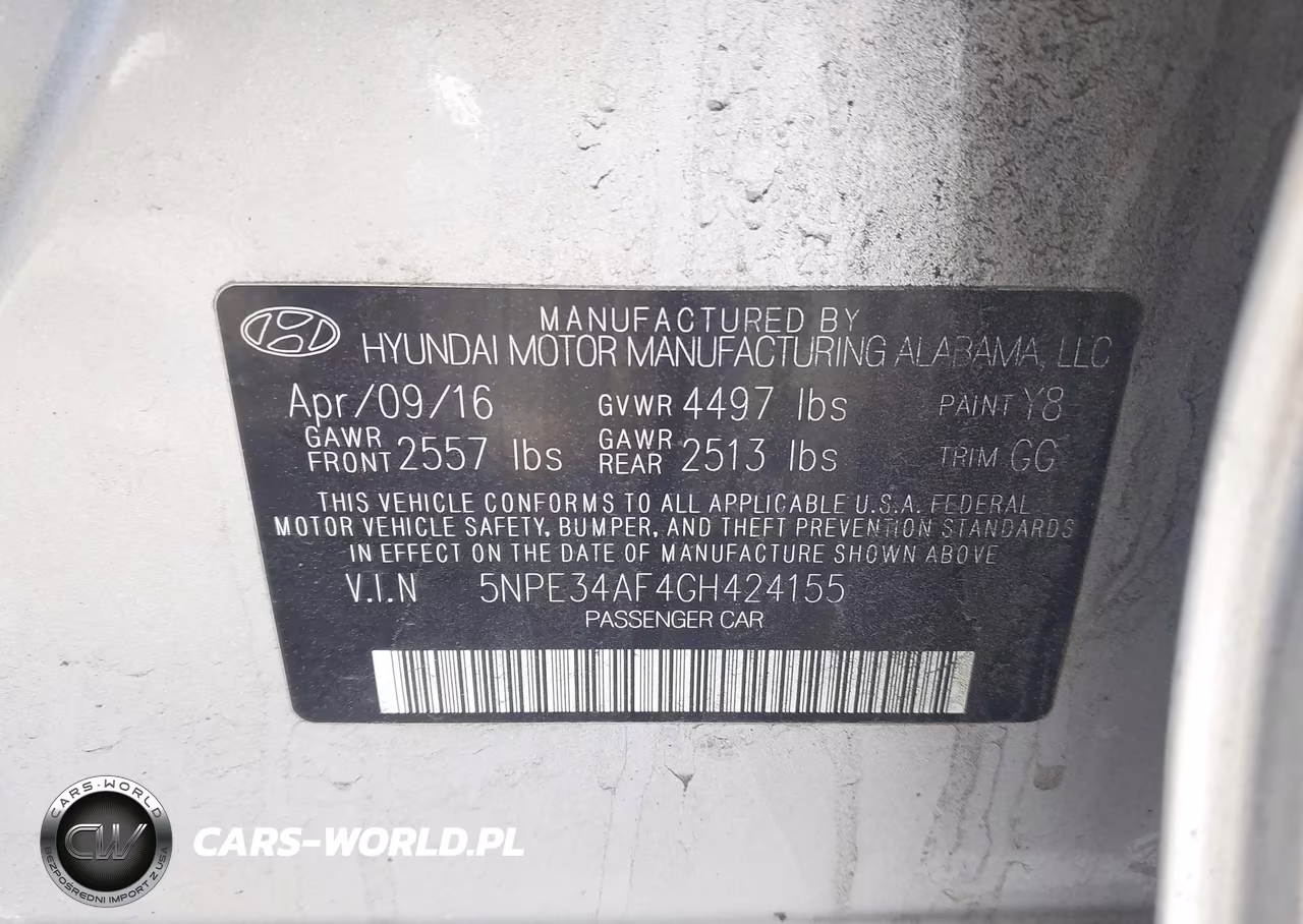 2016 Hyundai Sonata Sport VIN:5NPE34AF4GH424155 - 9