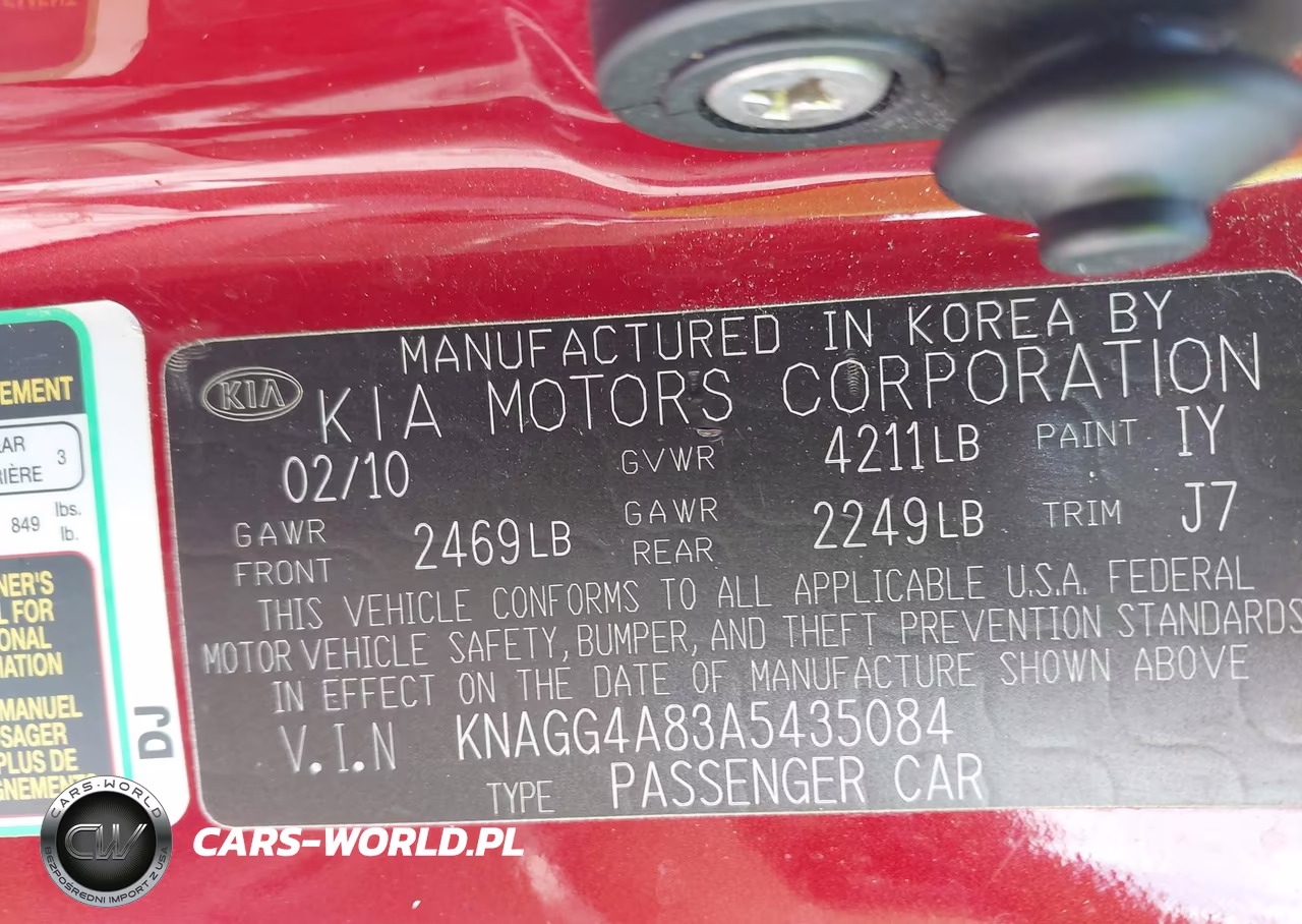 2010 Kia Optima Lx VIN:KNAGG4A83A5435084 - 9