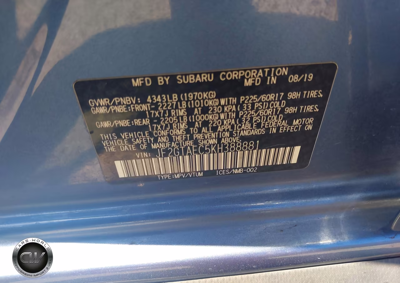 2019 Subaru Crosstrek 2.0I Premium VIN:JF2GTAEC5KH388881 - 9