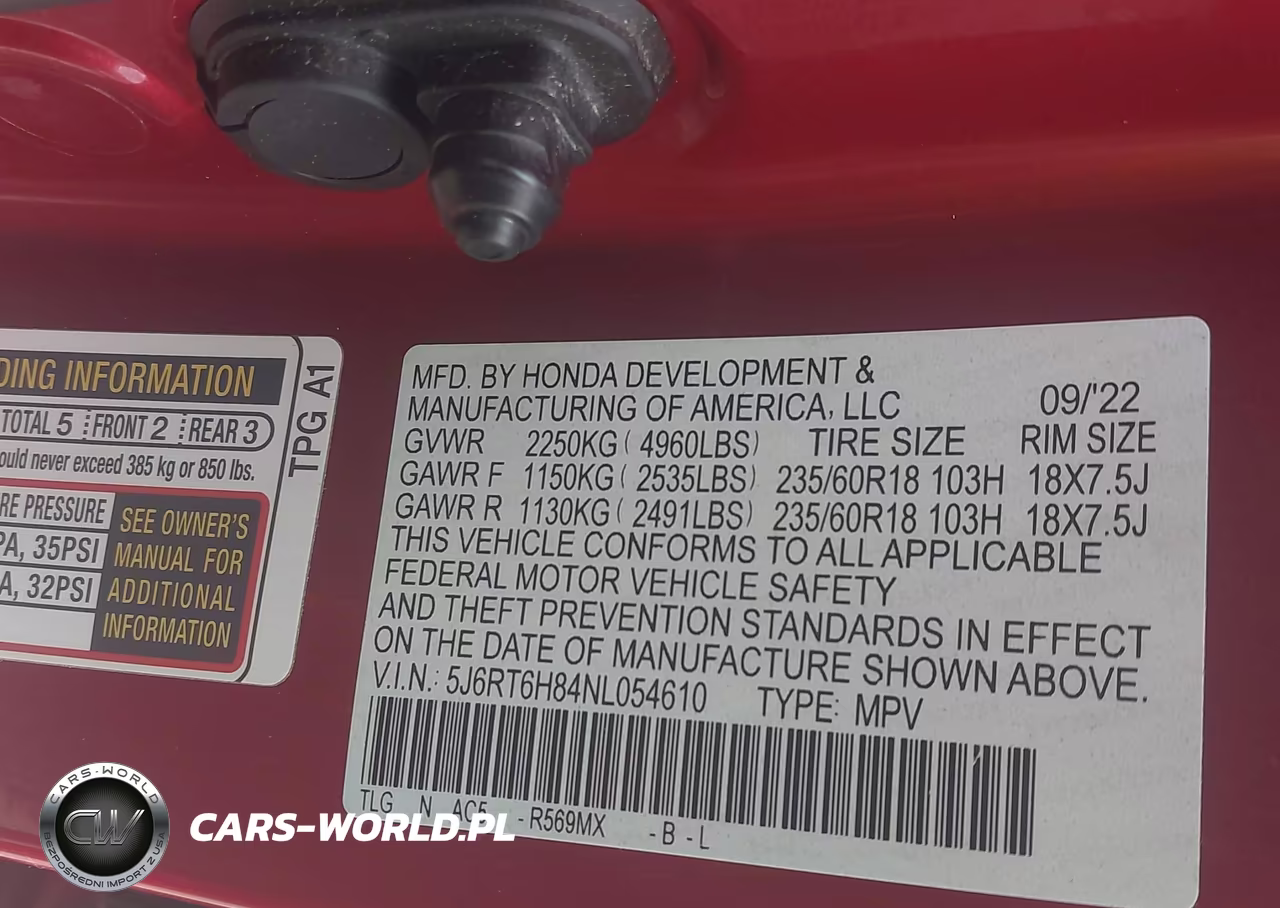 2022 Honda Cr-V Hybrid Ex-L VIN:5J6RT6H84NL054610 - 9