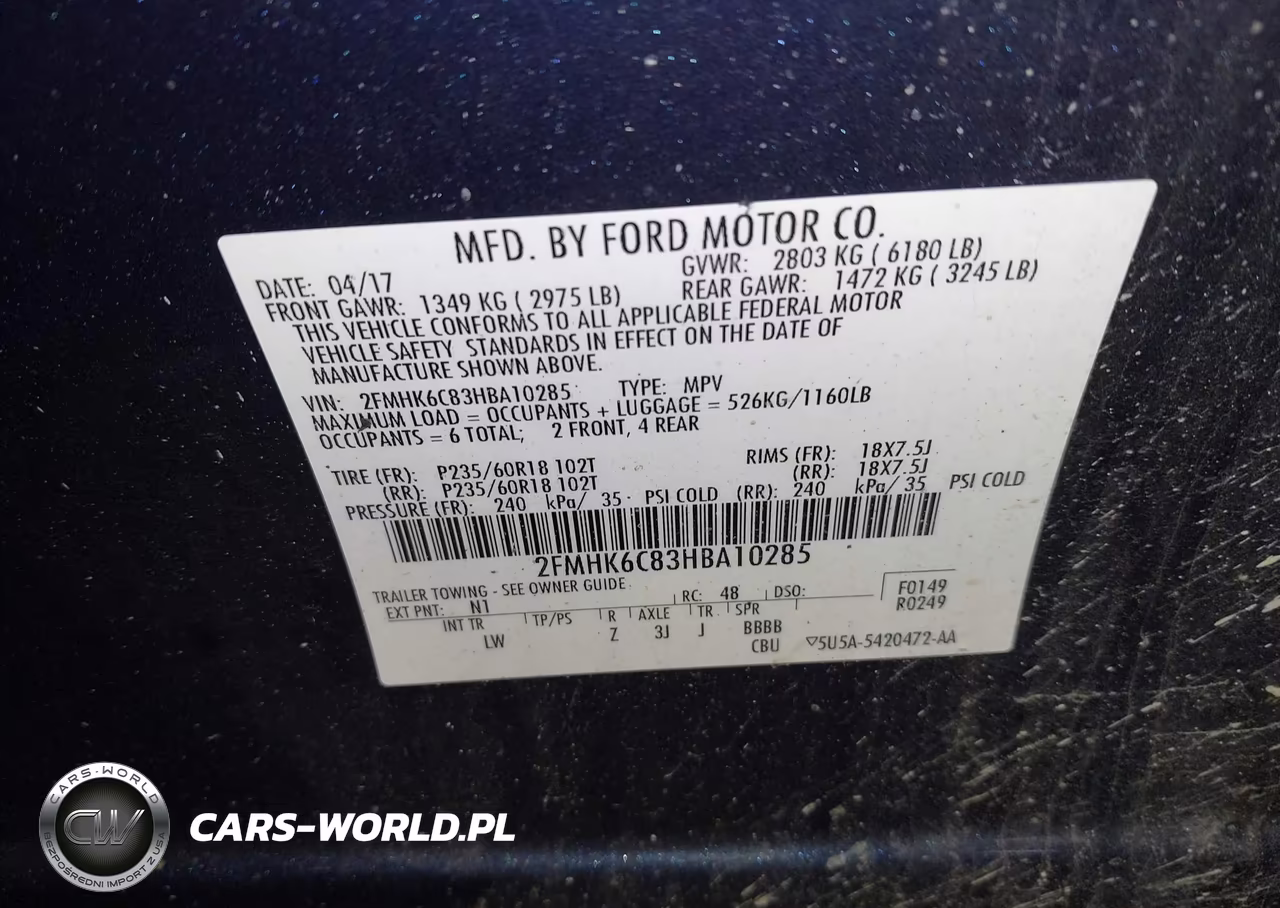 2017 Ford Flex Sel VIN:2FMHK6C83HBA10285 - 9