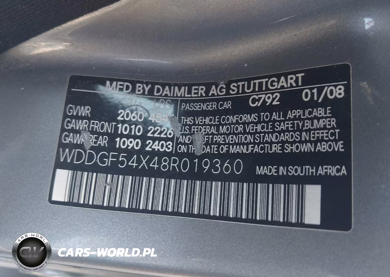 2008 Mercedes-Benz C 300 Luxury-Sport VIN:WDDGF54X48R019360 - 9